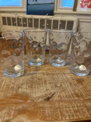 Vintage Polka Dot Juice Glasses - set of 4