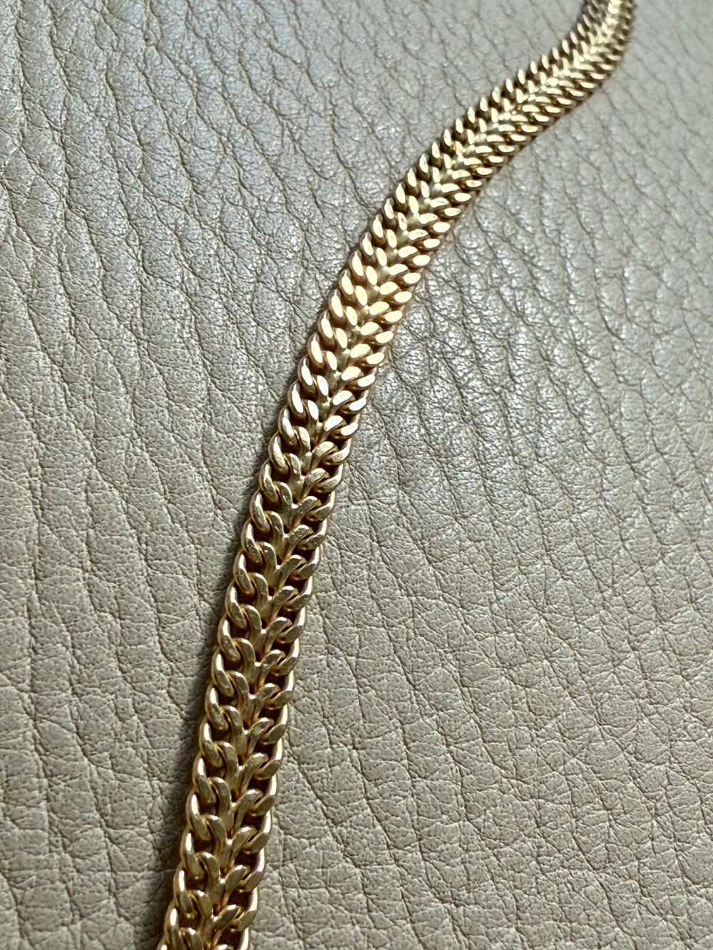Vintage Swedish 18k Gold Herringbone Link Collar Necklace - 17.5 inch length