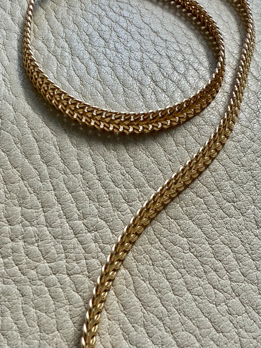 Vintage Swedish 18k Gold Herringbone Link Collar Necklace - 17.5 inch length