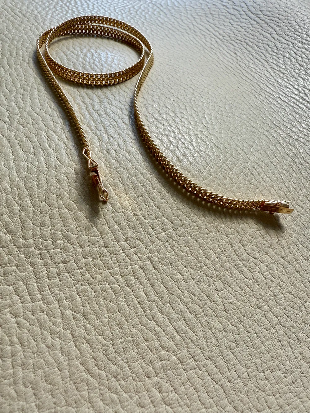 Vintage Swedish 18k Gold Herringbone Link Collar Necklace - 17.5 inch length