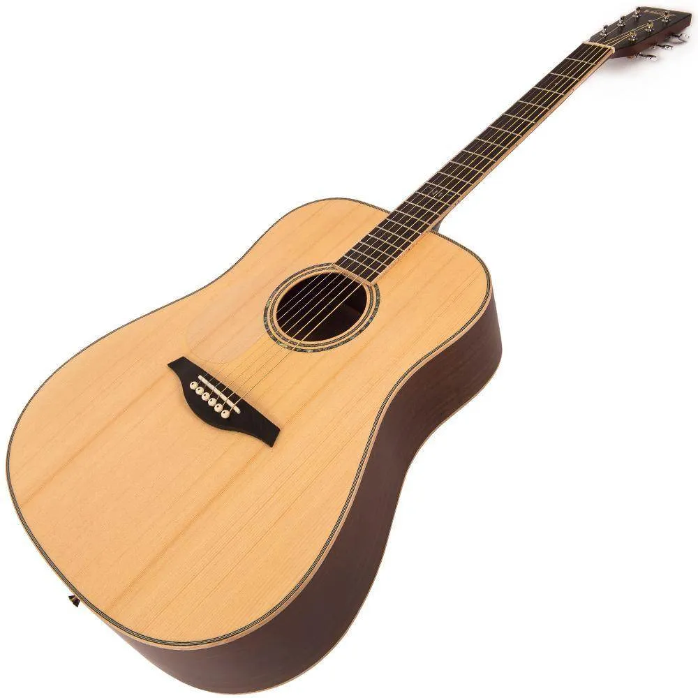Vintage V501 Acoustic Dreadnought ~ Satin Natural - Left Hand
