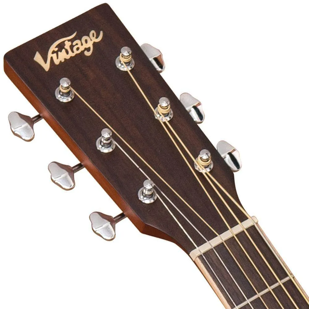 Vintage V501 Acoustic Dreadnought ~ Satin Natural - Left Hand