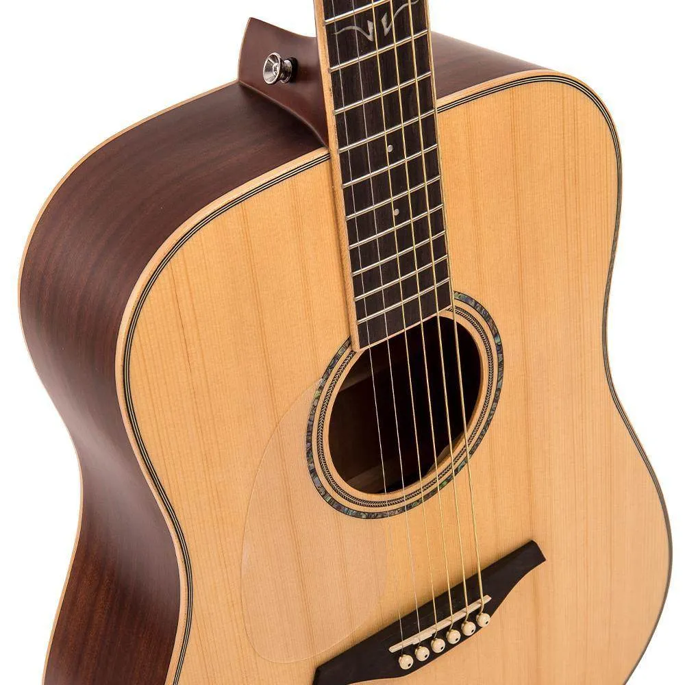 Vintage V501 Acoustic Dreadnought ~ Satin Natural - Left Hand