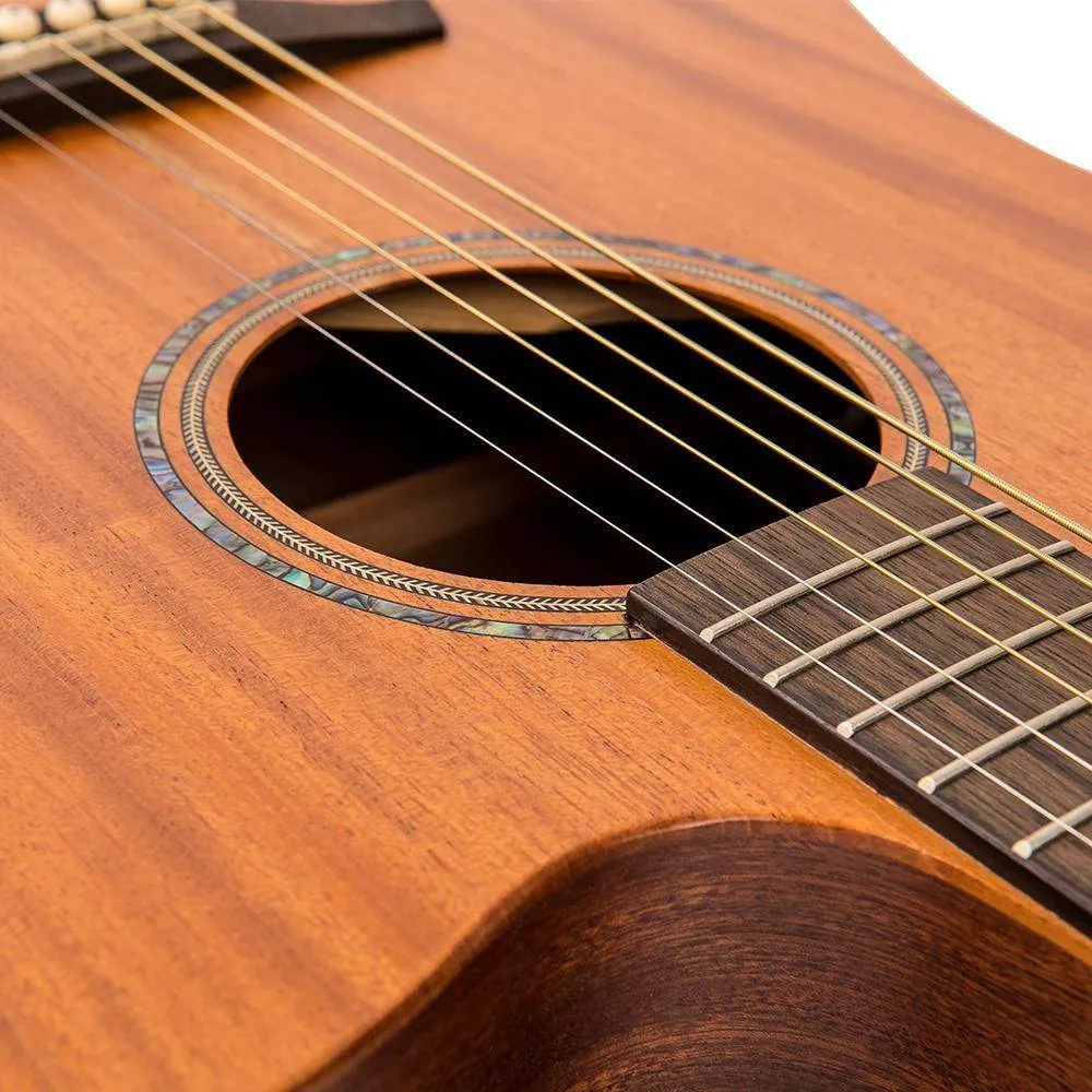 Vintage VEC550 Electro-Acoustic Dreadnought Guitar ~ Satin Mahogany