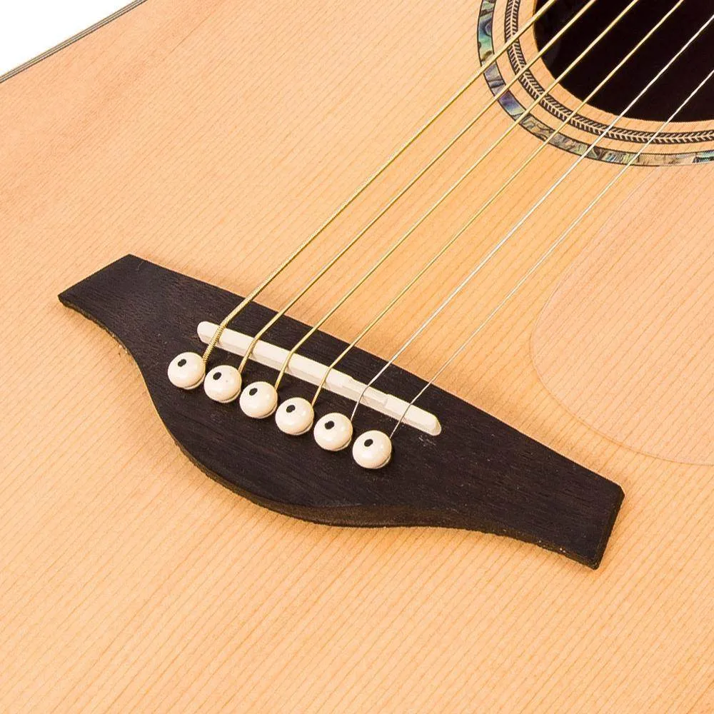 Vintage VEC550 Electro-Acoustic Dreadnought Guitar ~ Satin Natural