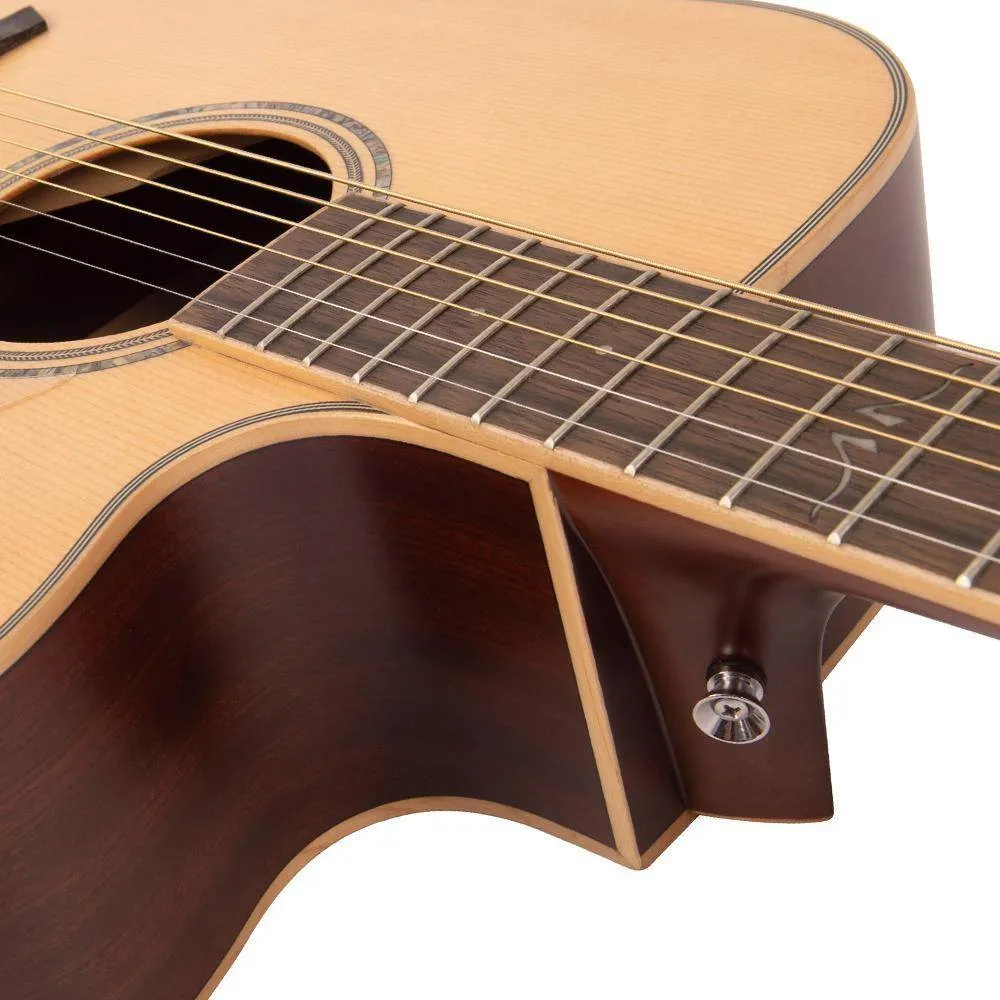 Vintage VEC550 Electro-Acoustic Dreadnought Guitar ~ Satin Natural