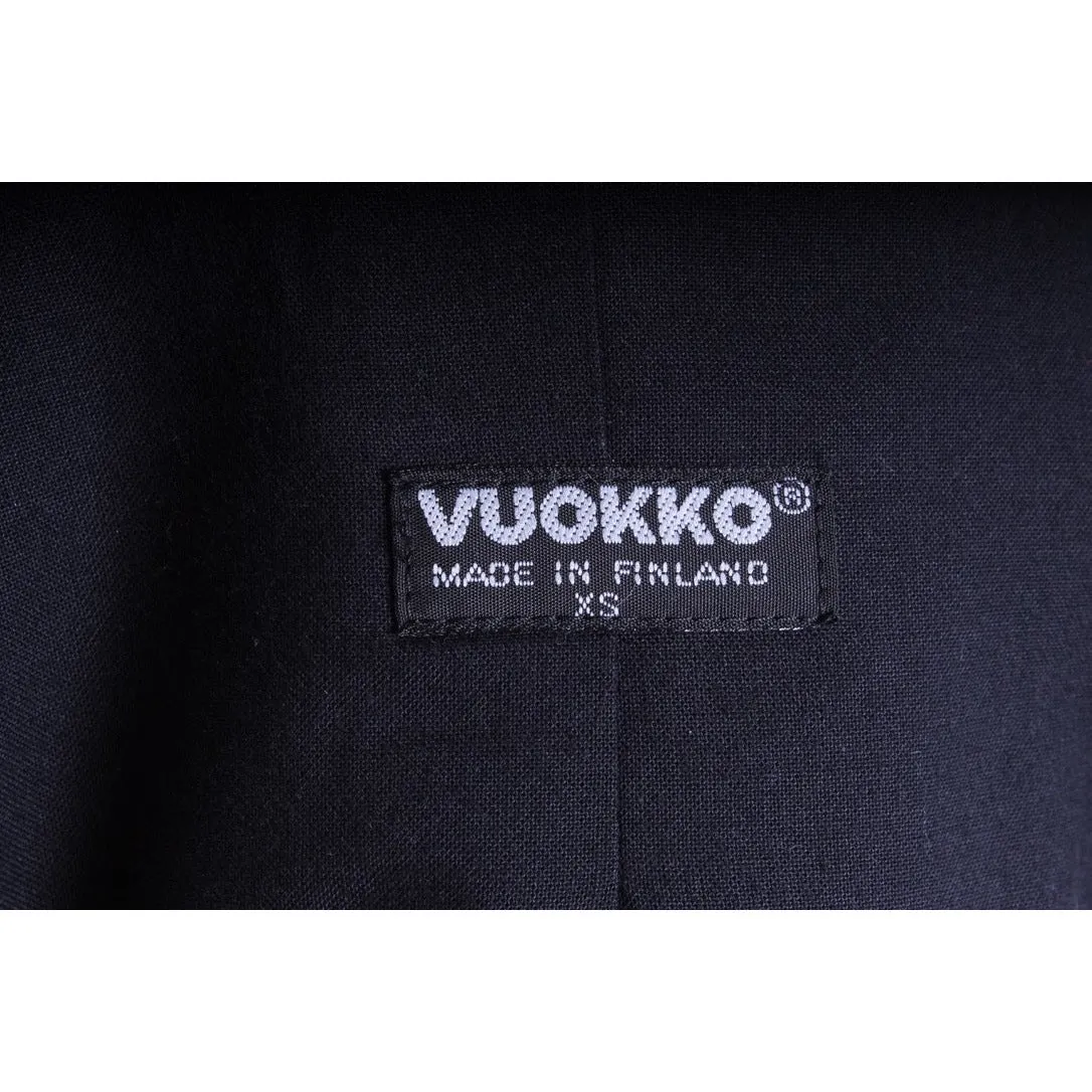 Vintage Vuokko Huge Polka Dot Cotton Quilted Womens Hooded Coat Snap Front Mod XS/S