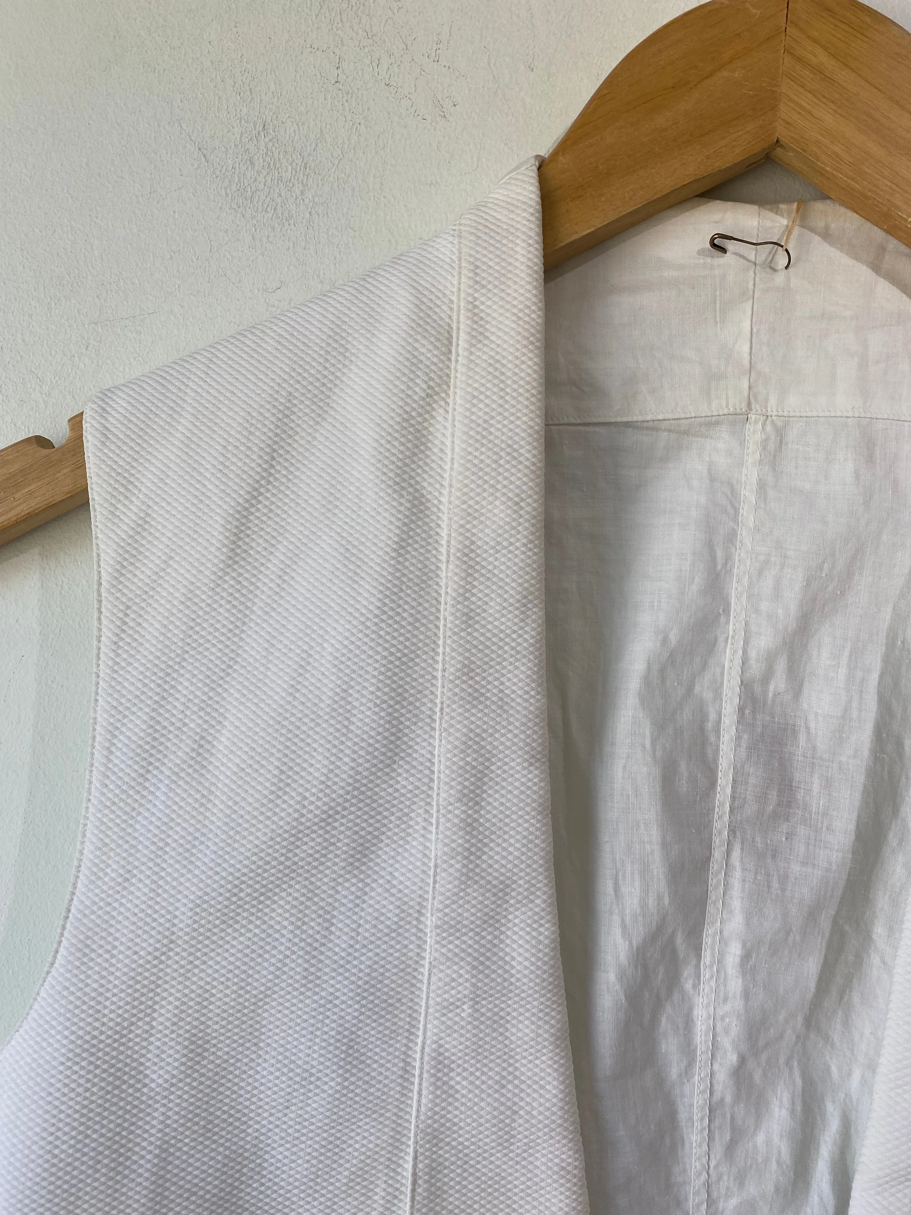 Vintage White Vest with Glass Buttons