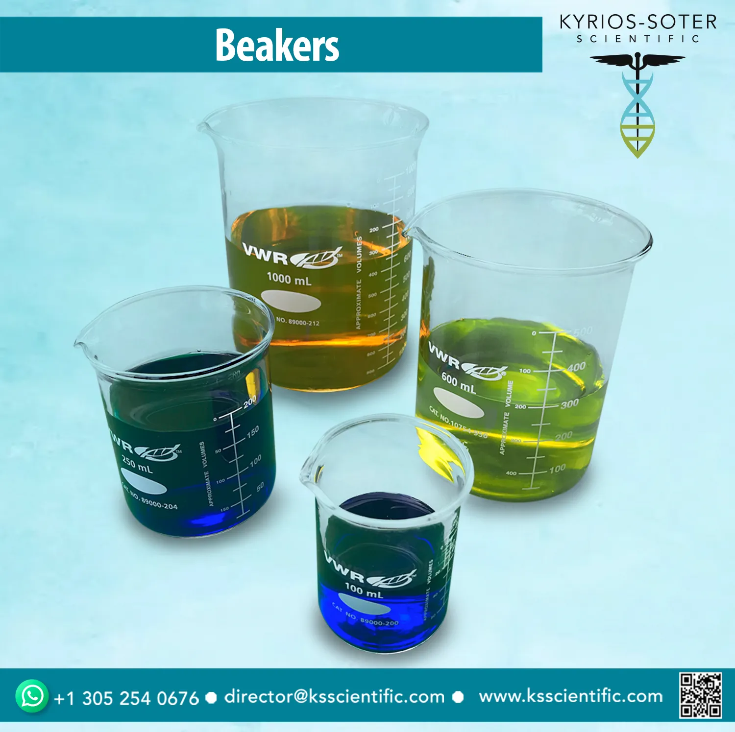 VWR Griffin Beakers, Graduated, 250mL, 89000-204