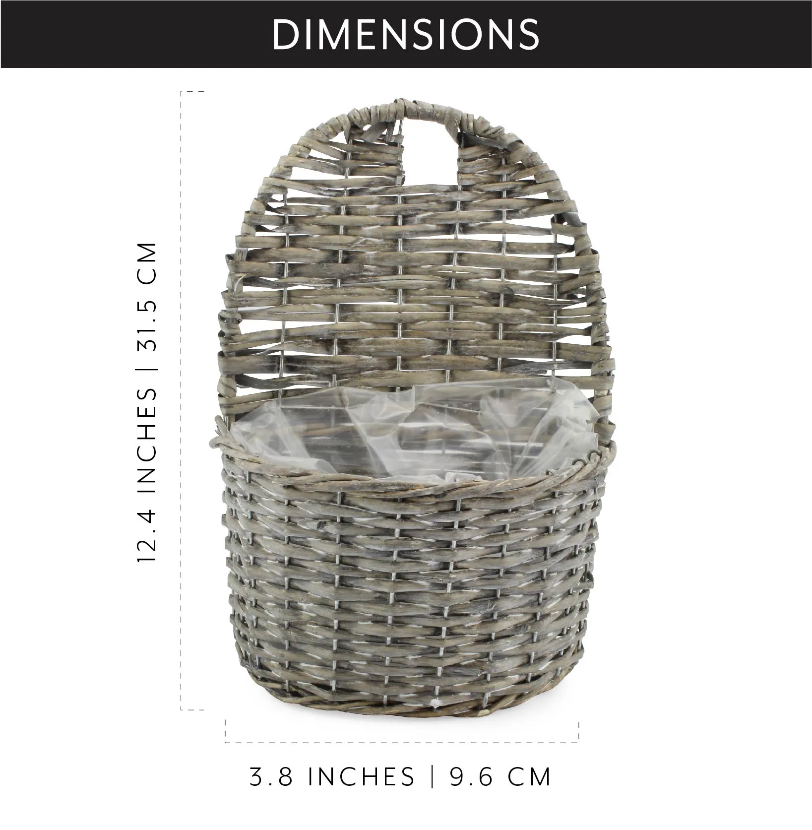 Wall Pocket Baskets (Gray Washed, Case of 12)