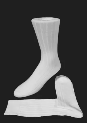 White Ribbed Kids Formal Socks