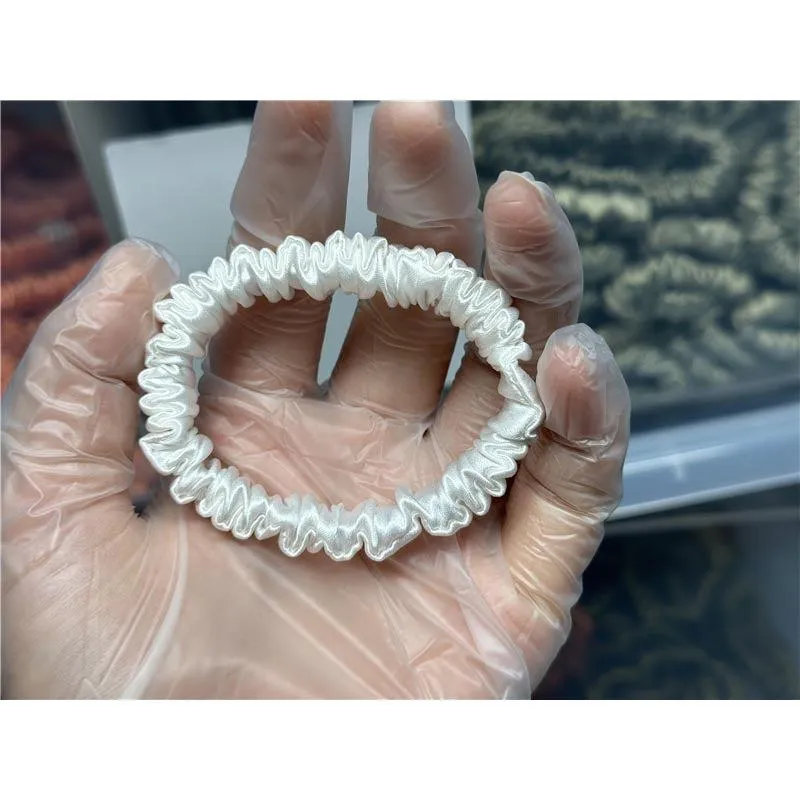 White silk scrunchies mini