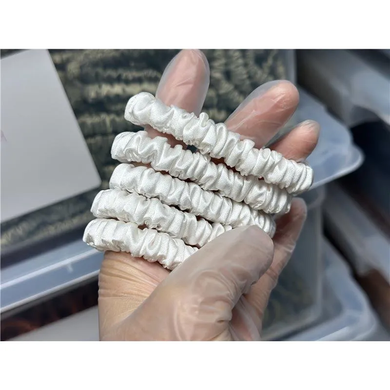White silk scrunchies mini