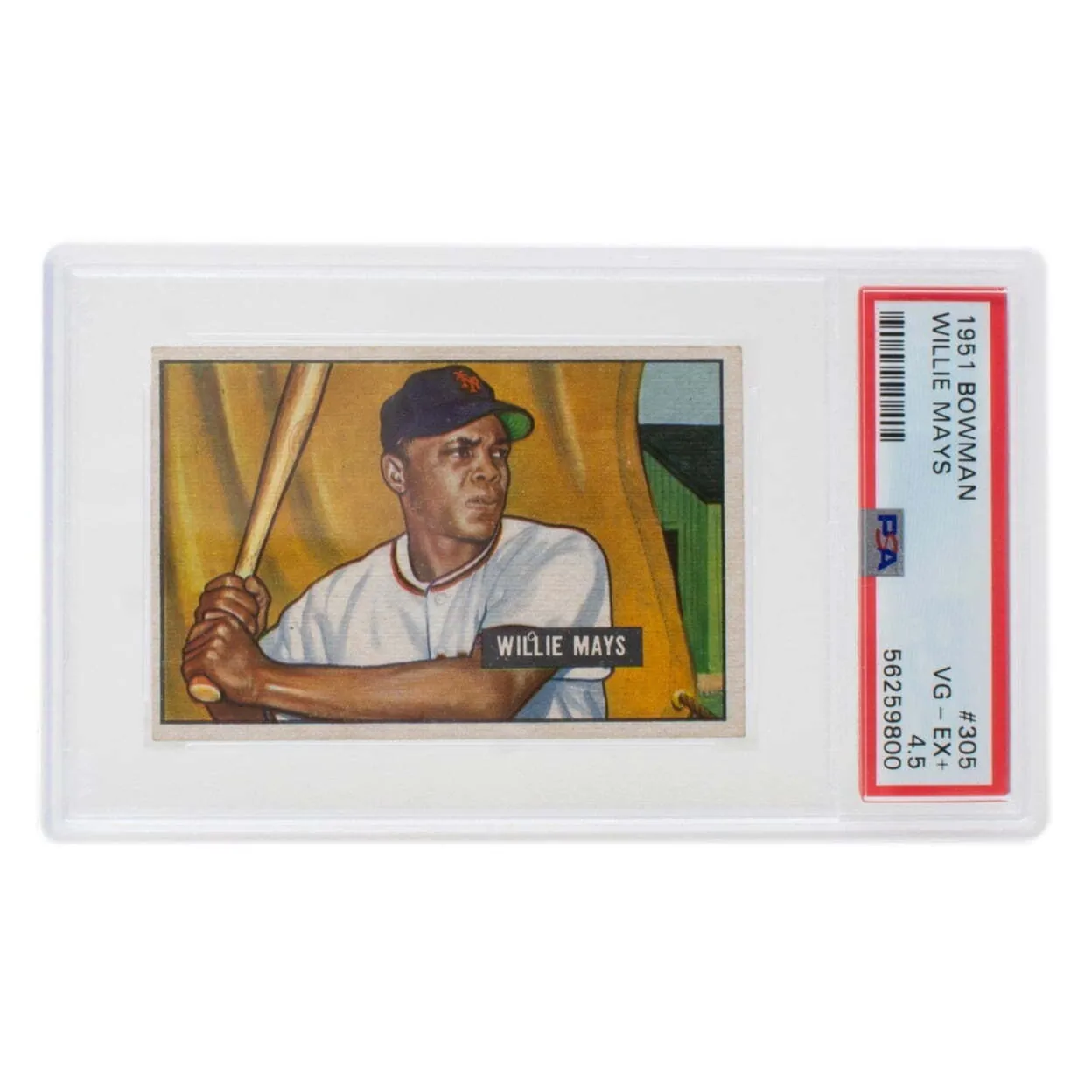 Willie Mays 1951 Bowman #305 New York Giants Rookie Card PSA VG-EX  4.5