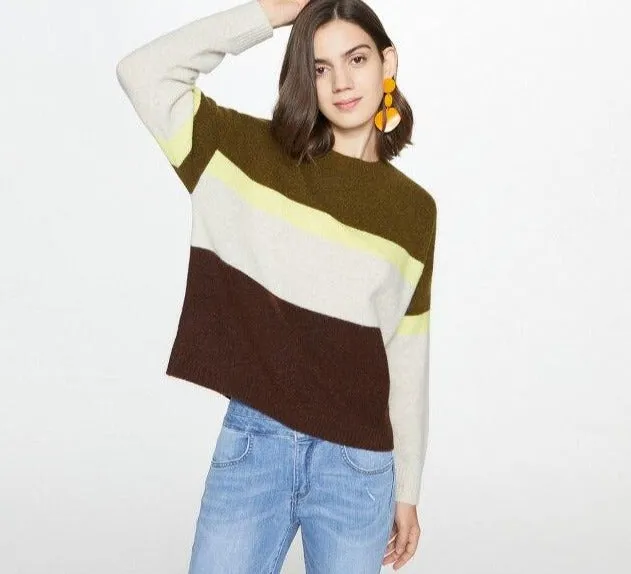Women's Colorful Joint Knit with Round Collar