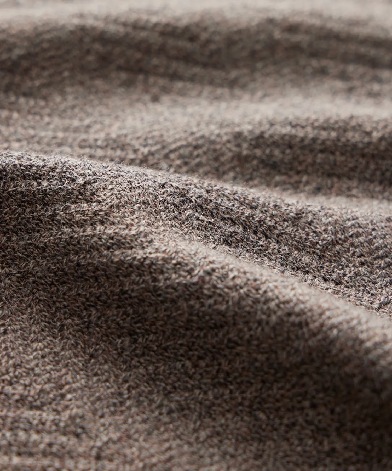 Wool Cotton Knit Herringbone Polo in Burlap