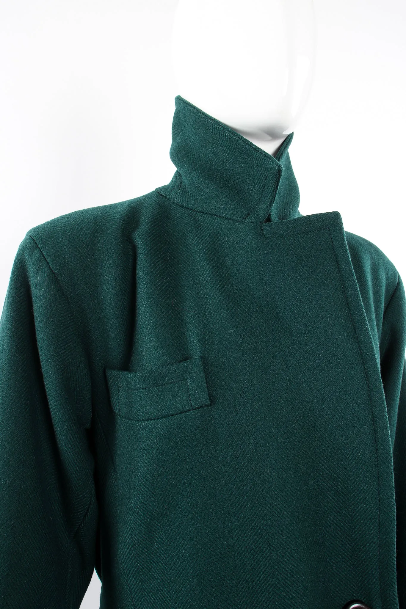 Wool Herringbone Swing Coat