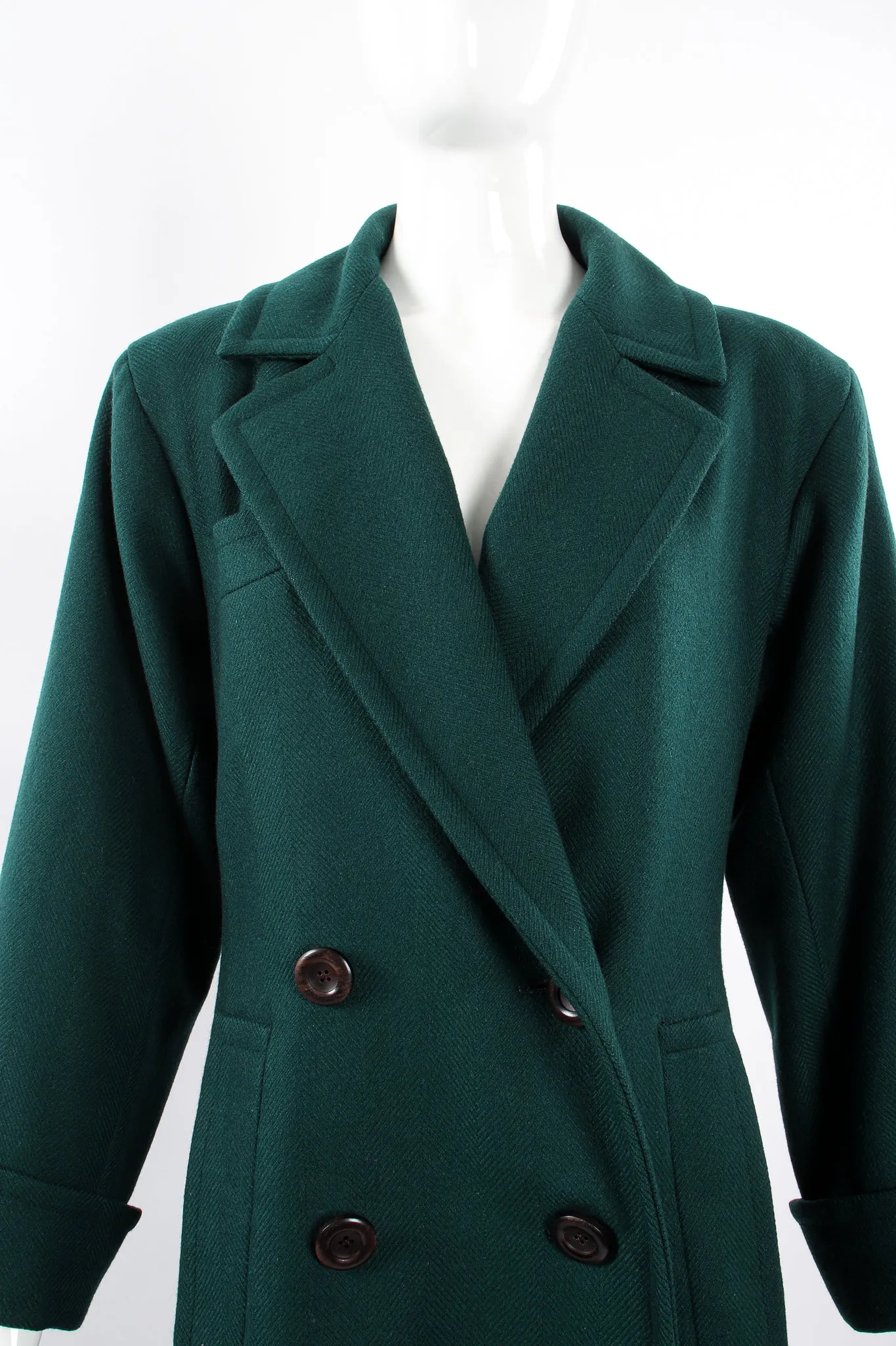 Wool Herringbone Swing Coat