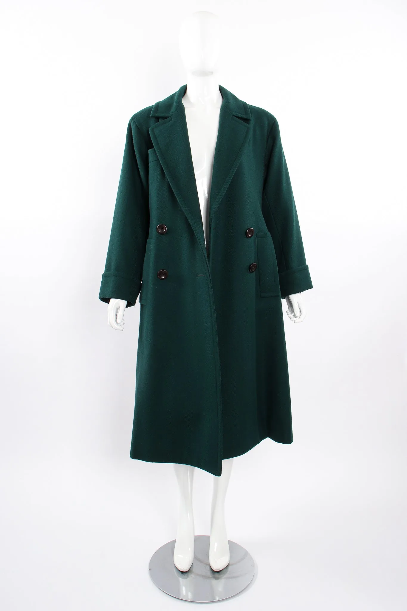 Wool Herringbone Swing Coat