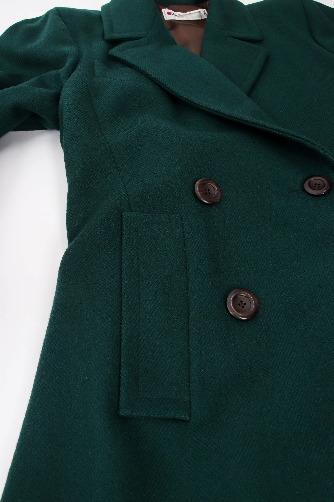 Wool Herringbone Swing Coat