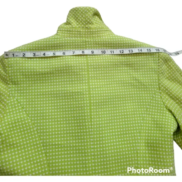 YVES COSSETT DEPECHE MODE Lime Green Polka Dot Print Jacket Size 8