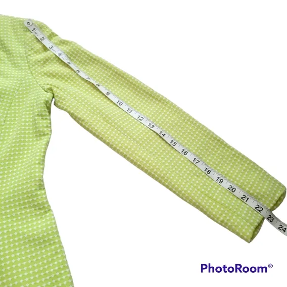 YVES COSSETT DEPECHE MODE Lime Green Polka Dot Print Jacket Size 8